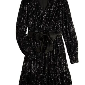 LC Lauren Conrad 3x Black Sequin Midi long Sleeve Dress, great for NYE